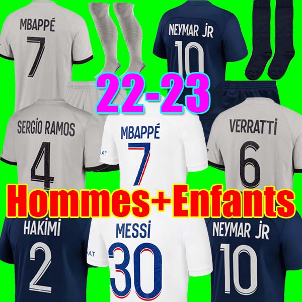 

PLAYER #30 MBAPPE 22 23 pSGS soccer jerseys SERGIO RAMOS Maillots de football 2022 2023 HAKIMI MARQUINHOS VERRATTI men kids kit shirt uniforms maillot foot enfants, 22-23 home