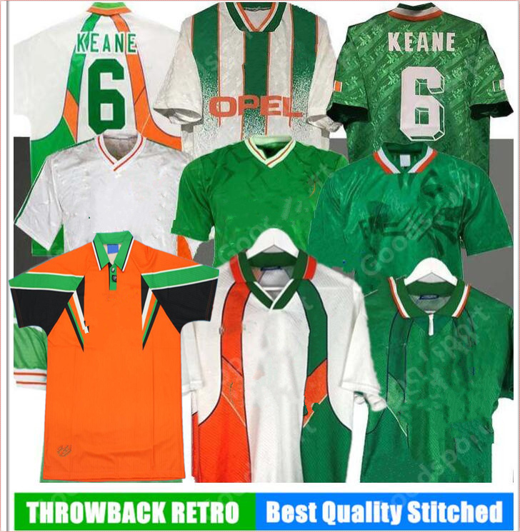 

RETRO McGRATH KEANE soccer jerseys Sheedy football shirts McGRATH KEANE STAUNTON TOWNSEND HOUGHTON ALDRIDGE COYNE ERT SHERIDAN 2002, 1994 home
