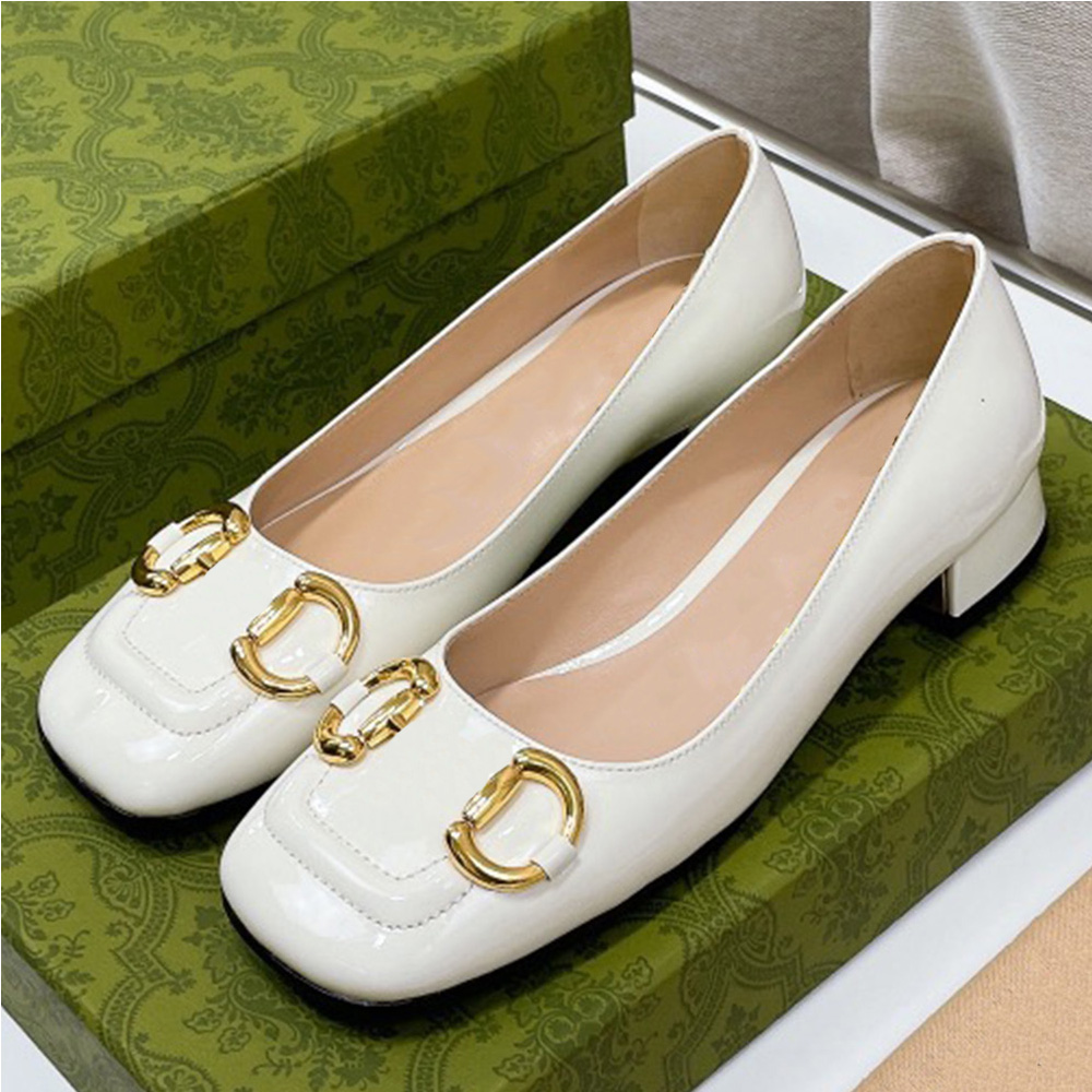 

Womens ballet flat with Horsebit Dress Shoes These square toe ballet flats are crafted from smooth white leather This style features an archival in shimmering gold, Shipping supplement