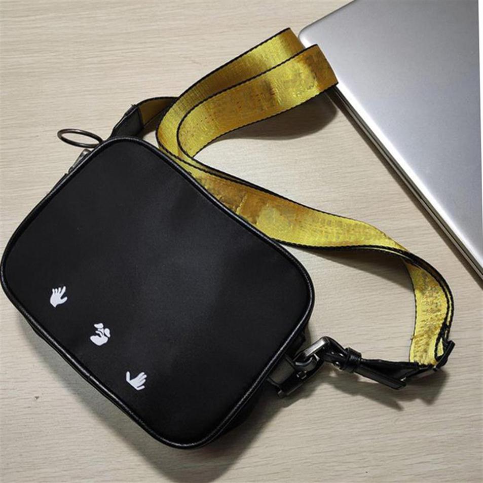 

111Brand MINI Men off Yellow canvas belt high white Shoulder Bag camera bag waist bags multi purpose satchel Shoulder Bag Messenge209Y309U, Black