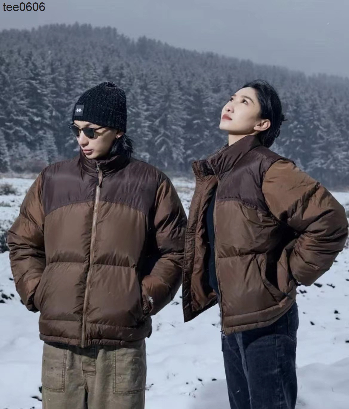 

Mens womens jackets north outwear coats puffer nuptse padded parkas stand collar brown down