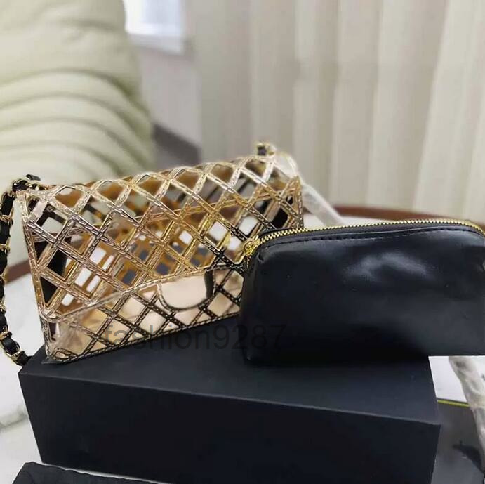 

designer bags Mini SW Flap Glitter Bag Golden Metal Diamond Quilting Composite Bag Handbags Gold-Tone Chain Hardware Lambskin Liner Zip Fr