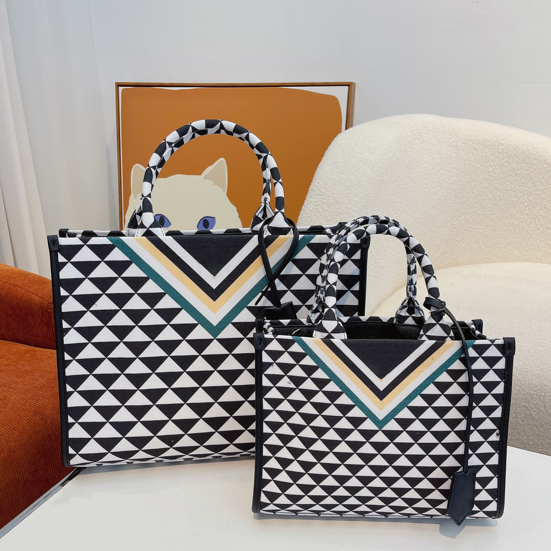 

Symbole Women Handbag Designer Tote Bag Triangle Saffiano Leather Jacquard Fabric Handbags Large Totes Designers Shoulder Bags Cross Body, I need see other product