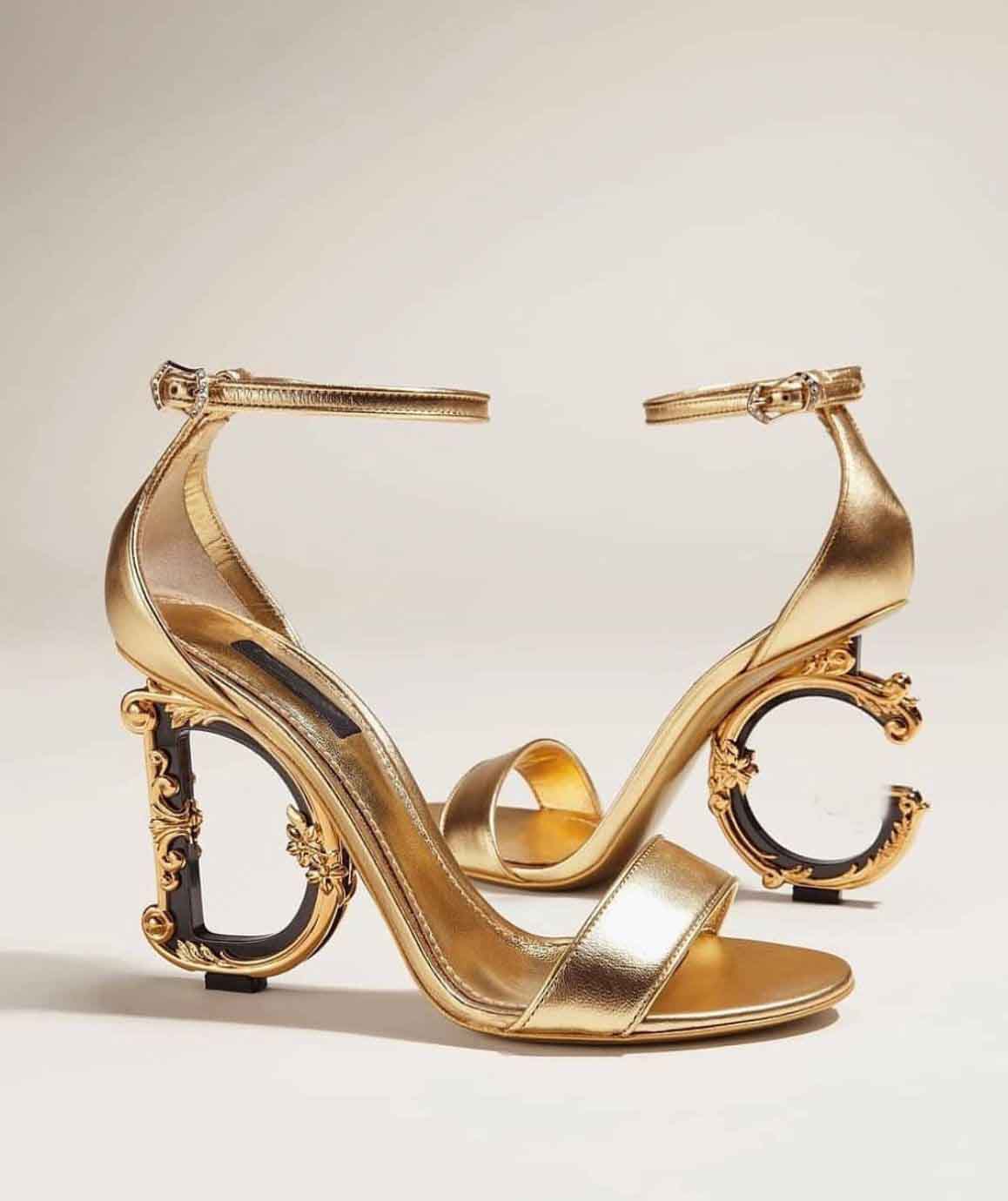 

Famous Women Keira Sandals Shoes Polished Calfskin Baroquel Heels Patent Leather Lady Pop Heel Gold-plated Carbon Gladiator Sandalias Party Wedding EU35-43, 12