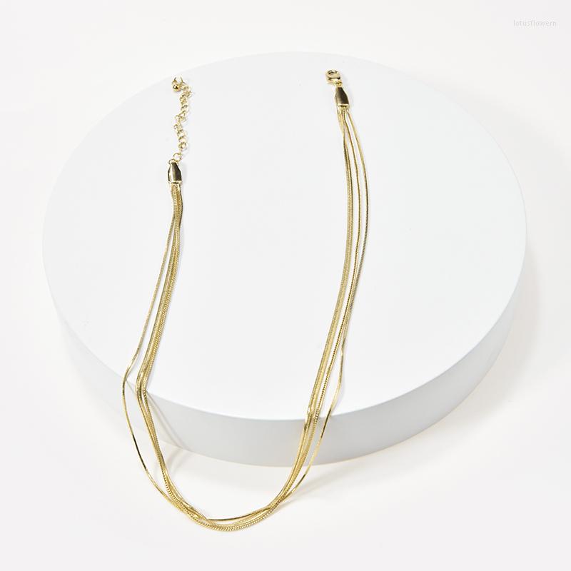 

Chains 2022 Summer Couple Gold Chain Necklace French Fashion Party High Quality Thin No Pendant Love Birthday Gift