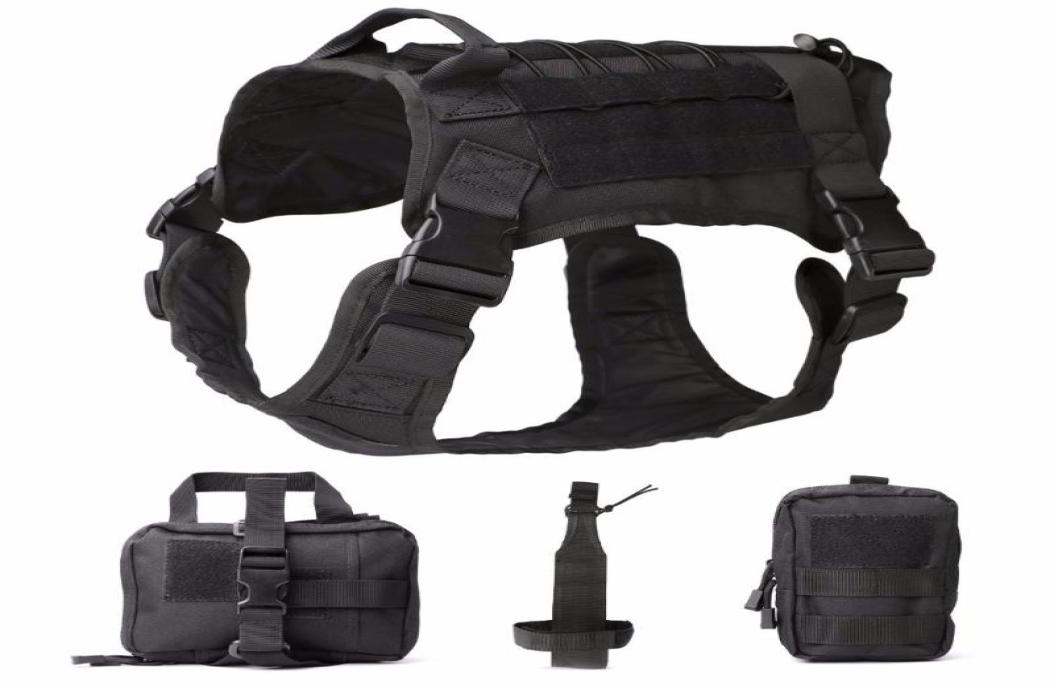 

Tactical K9 Service Dog Modular Harness Dog Vest Hunting Molle Vests With P, Black