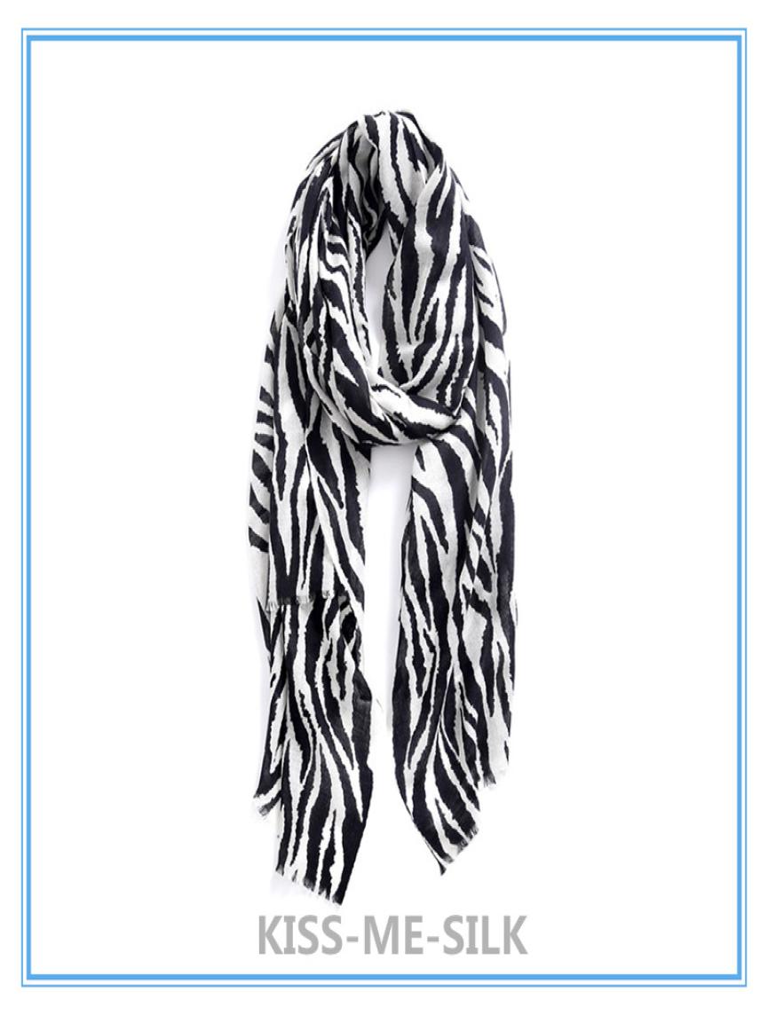 

KMS Black and white zebra stripe wool scarf shawl thin allmatch scarf shawl