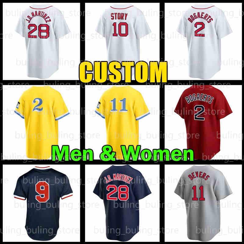 

10 Trevor Story Baseball Jersey Boston 28 J.D. Martinez Red Sox Rafael Devers Xander Bogaerts David Ortiz Chris Sale Ted Williams 99 Alex Verdugo Kike Enrique Hernandez, Men custom cool base(h w)1
