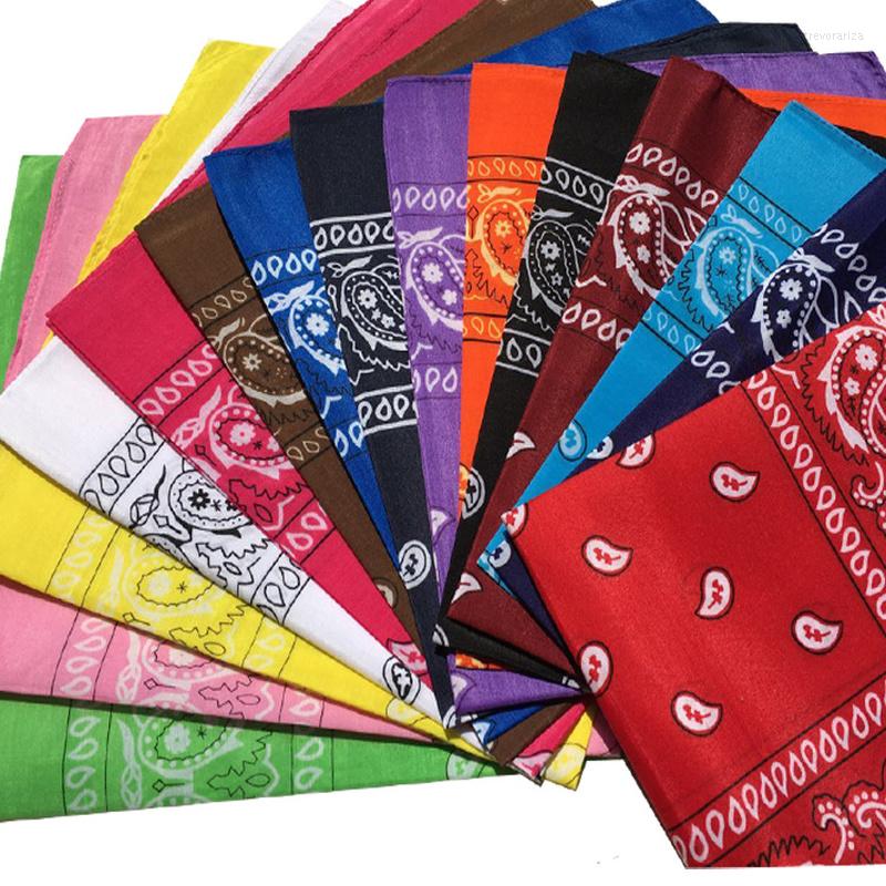 

Bandanas Fashion Women Cotton Bandana Scarf Square Female 55cm Headwear Rock Girls Head Headbands Hair Accessories