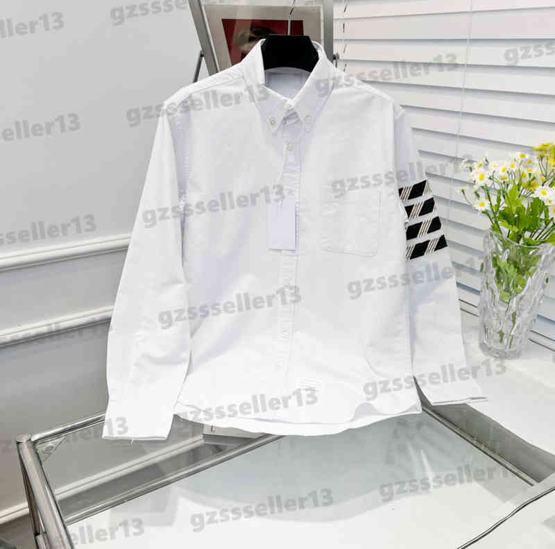 

Tops For Womens Blouses Fashion Brand Unisex Cotton Blouse Custom Twill Patch Bars Classic Casual Shirt Luxury Designer Women Clothing 0912