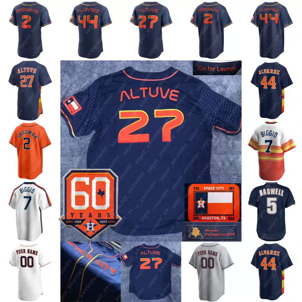 

Alex Bregman Navy 2022 Jersey City Connect Space City Jose Altuve Justin Verlander Yordan Alvarez Yuli Gurriel Jeff Bagwell Craig Biggio Nolan Ryan Jeremy Pena, White cool base