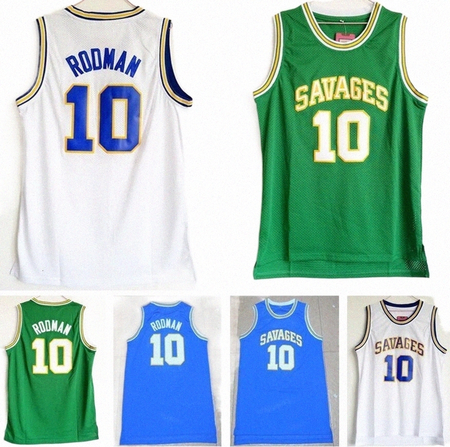 

Basketball Jerseys Basketball Jerseys ncaa Mens Savages 10 Dennis Rodman Jeresy White Green Blue College University Jerseys Stitched "the Worm" Jerse g07P#, Army green