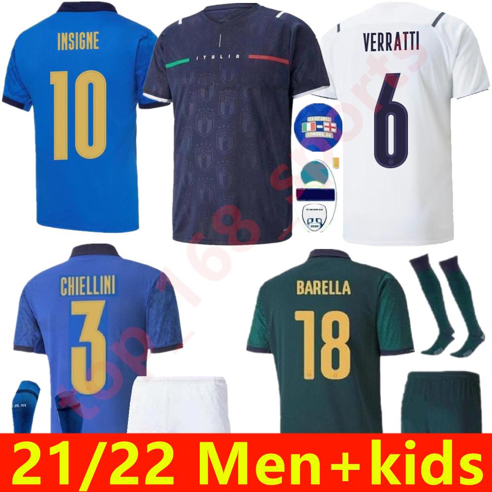 

college wear ITALY soccer jerseys 2021 2022 ITALIA BARELLA SENSI INSIGNE 20 21 22 European Euro Cup CHIELLINI BERNARDESCHI football jersey s, Adult 3rd