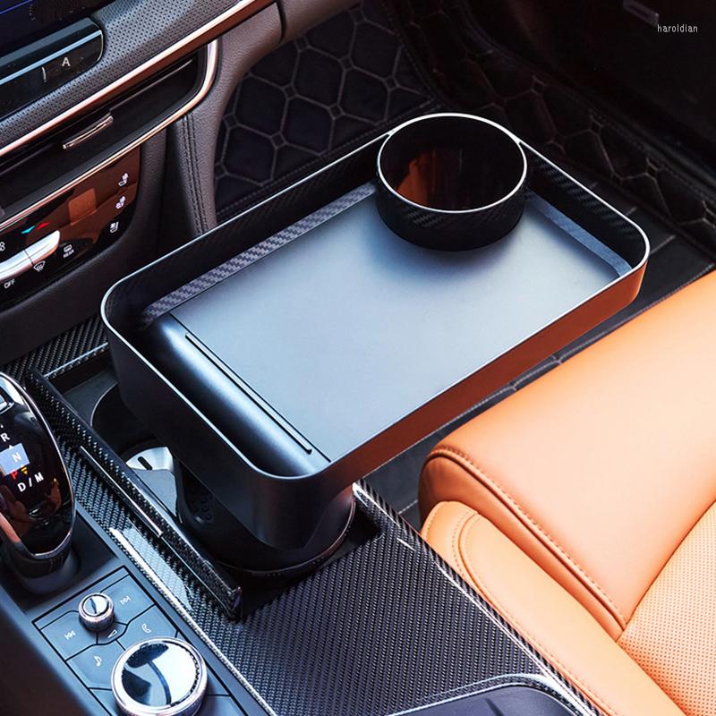 Porte-boissons tasse de voiture avec plateau amovible 360 ° pivotant réglable Table de manger des aliments pour les accessoires d'extension de su