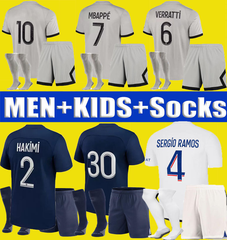 

22 23 PLAYER #30 MBAPPE soccer jersey 2022 2023 maillot de foot football kit HAKIMI VERRATTI ICARDI shirt KIMPEMBE SERGIO RAMOS PsGs aldult men kids full setS uniform, Player 22-23 home