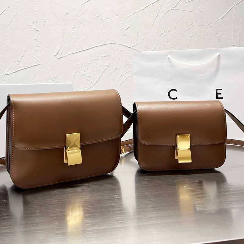 

Classic Crossbody Bag Women Shoulder Bag Flap Handbag Solid Messenger Bags Multi Pochette Genuine Leather Hardware Clip Buckle Fashion Wallet, Gift box (not sold separately)