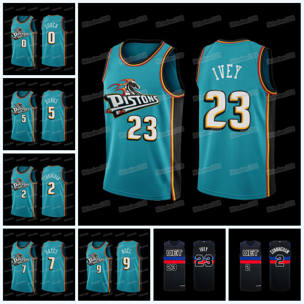 

Custom Pistons 2022-23 Classic Edition Jersey Jaden Ivey Cade Cunningham Jalen Duren Isaiah Livers Grant Hill Killian Hayes Saban Lee Kevin Knox Nerlens Noel, Blue