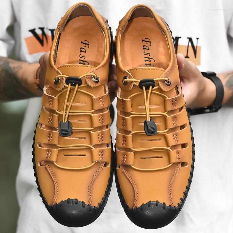 

Sandals Sommer Schuhe Herren Men Slippers Summer Beach Men's Sneakers Breathable Running Shoe Mesh Shoes Leather, Black