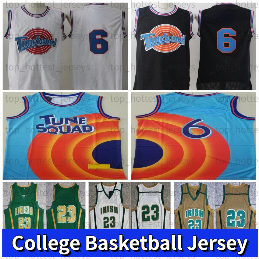 

College Basketball Wears Basketball Jersey Tune Squad Looney Space Jam NCAA Mens Vintage St. Vincent Mary High School Irish 23 Blue Men Mesh College Jerseys, Men;as
