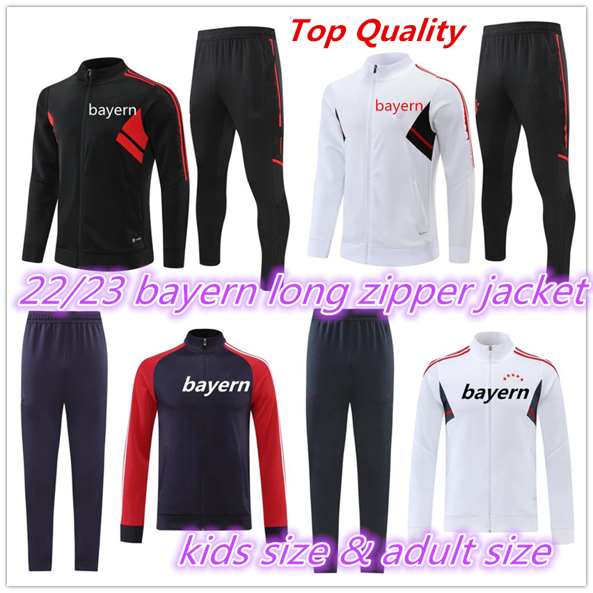 

22 23 Bayern Long zipper adult tracksuit kids jacket survetement 2022 2023 sane LEWANDOWSKI GNABRY MULLER KIMMICH football jackets soccer child training suit