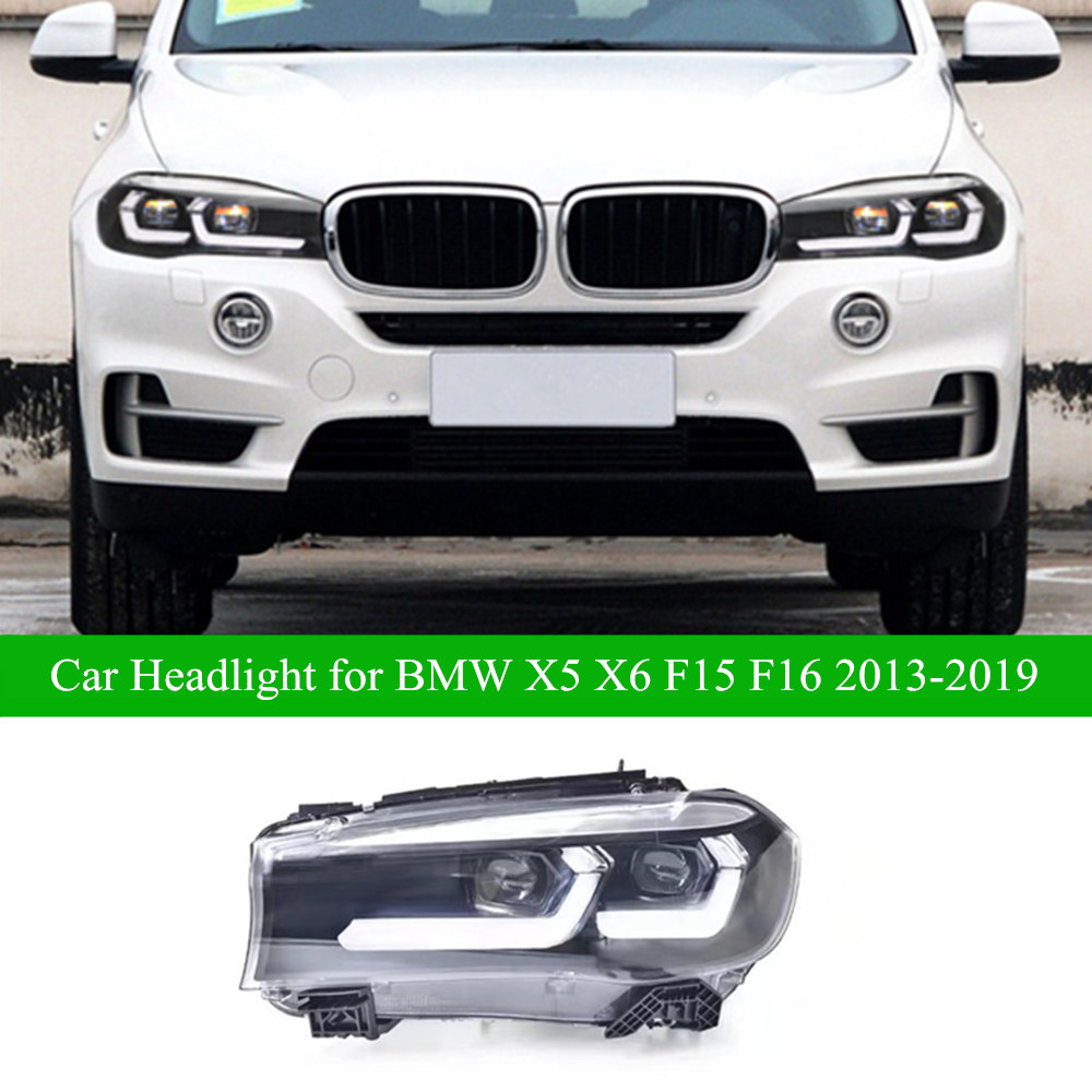 

F15 LED Daytime Running Head Light for BMW X5 X6 Headlight Assembly 2013-2019 F16 F85 Dynamic Turn Signal Dual Beam Lens Auto Lamp
