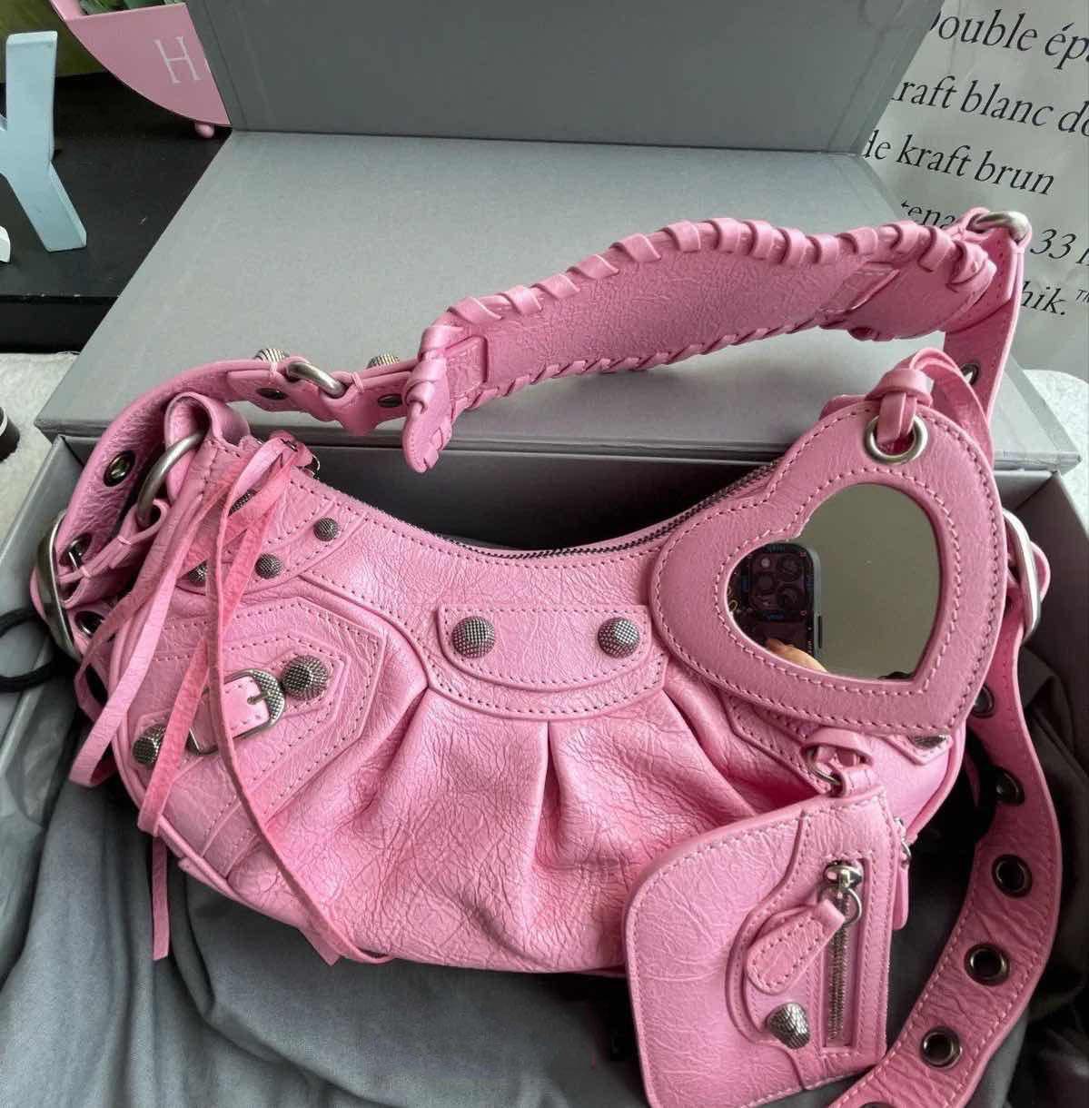 Designer sac à bandoulière pour femme 22fw Fashion Top 5A sac à main en cuir avec miroir lettre d'amour classique cross body moto sacs