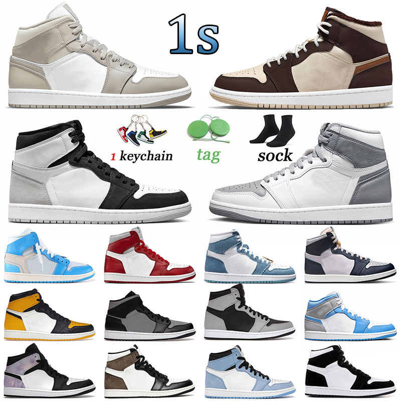 

Original OG 1 J1 Designer Shoes Jumpman Yellow Toe 1s Offs White Diamond Women College Grey Sports Denim Stealth University Blue Men Trainers Basketball Sneakers, B43 36-46 court purple