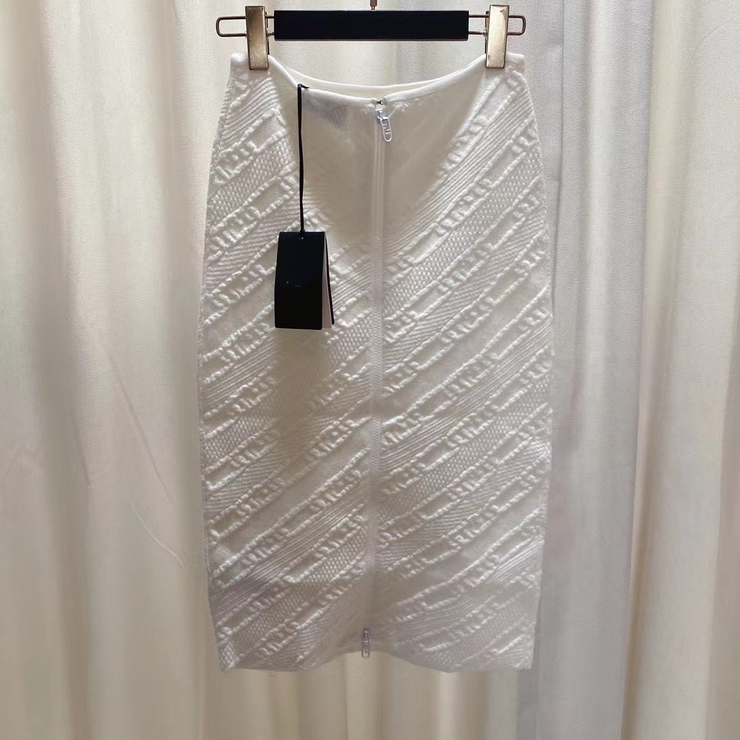 

2022 New Autumn Winter Designer Skirts Fashion Print Brand Same Style Luxury Women A Skirts 0909-10, White