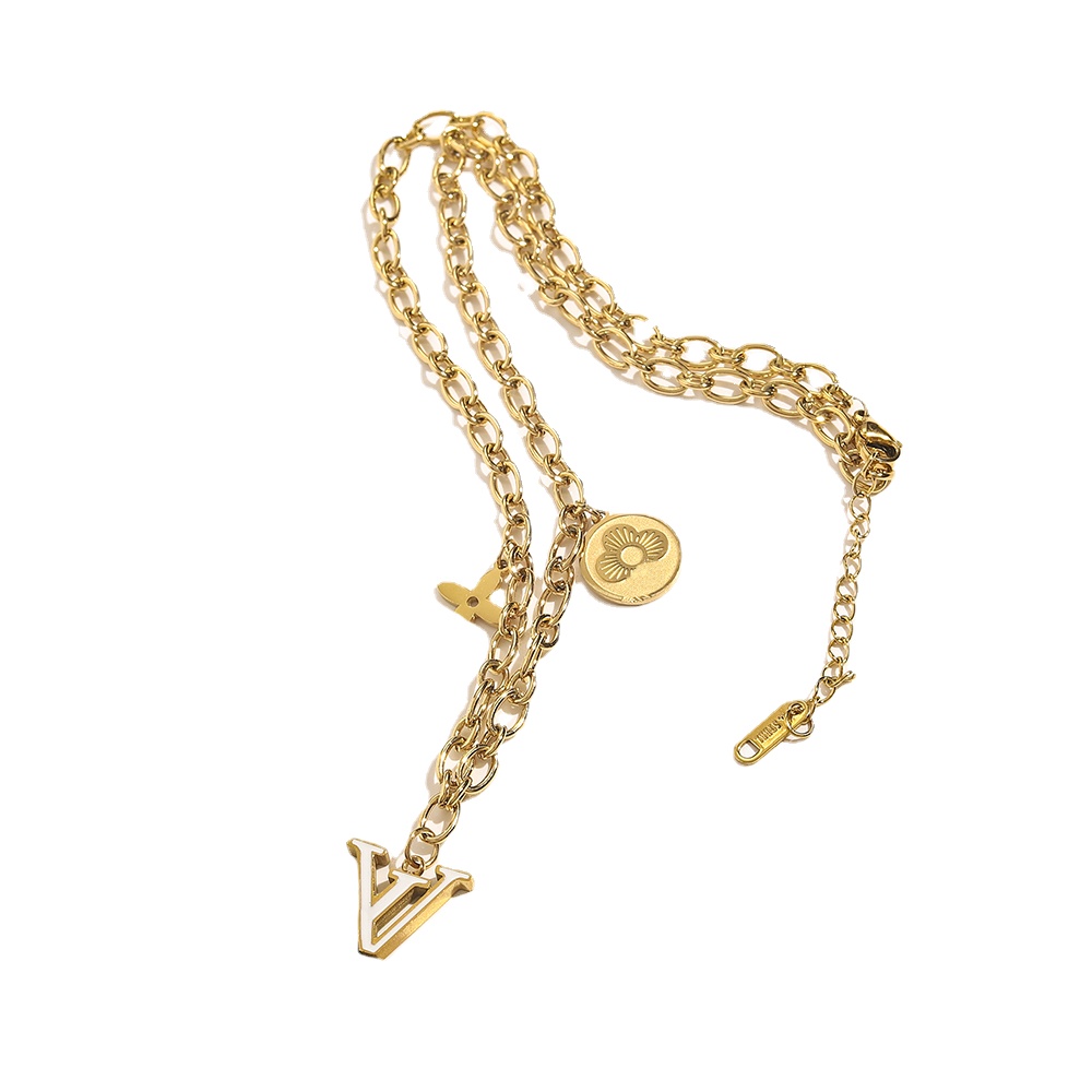Luxury Designer Necklace Choker Pendant Chain 18K Gold Plated Stainless Steel Letter Necklaces Women Statement Wedding Jewelry