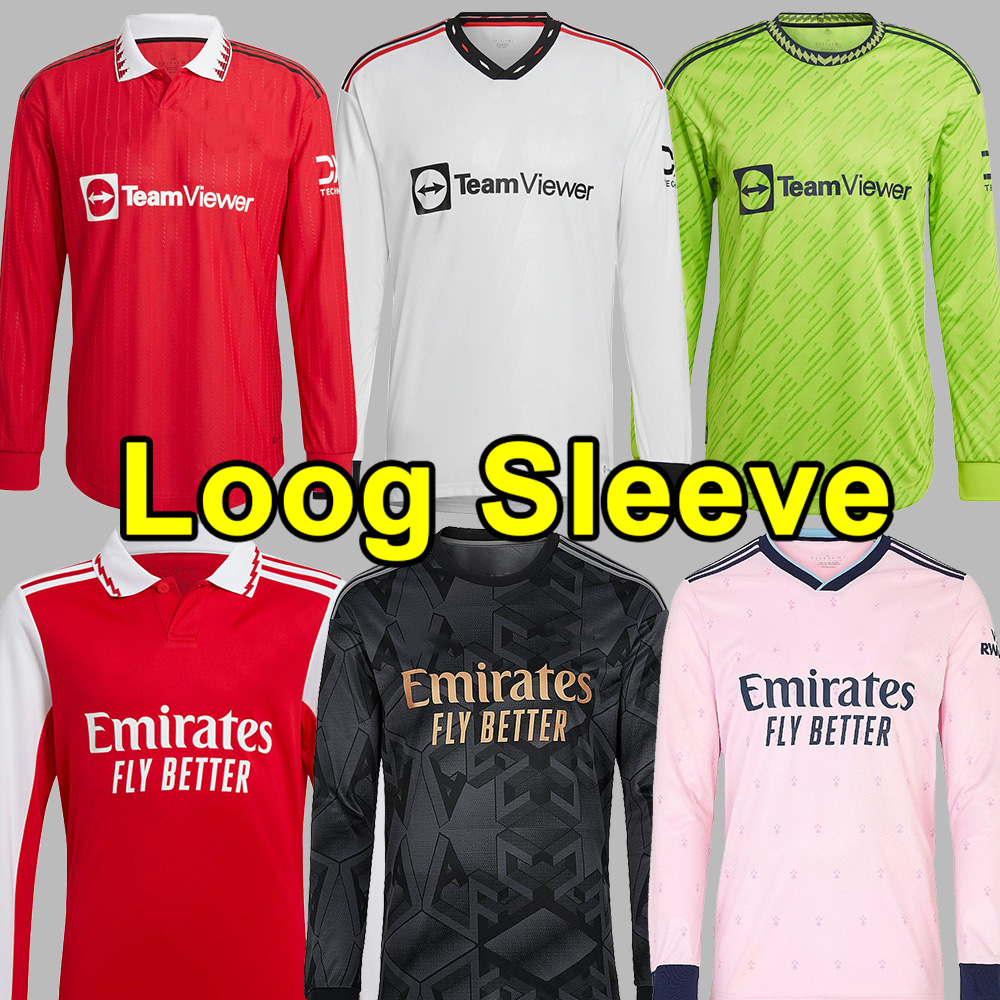 

22 23 long sleeve soccer jersey arse nals manchester utd football shirts new season man utd tops men adults tee 15350, Loog sleeve1