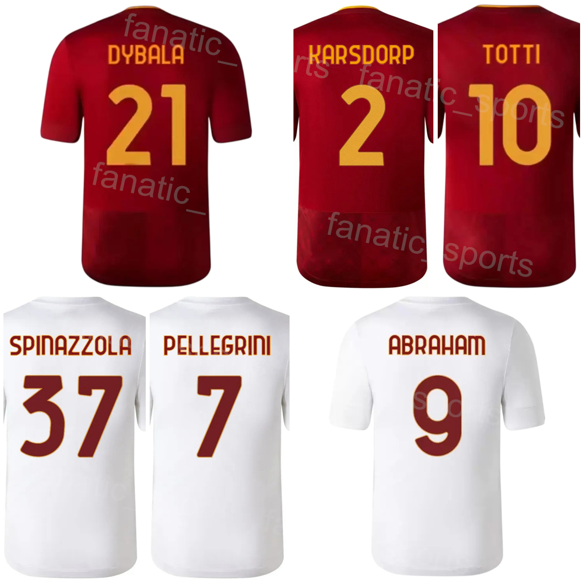 2022-23 FC Club 2 KARSDORP Soccer Jersey 4 CRISTANTE 23 MANCINI 21 DYBALA 9 ABRAHAM 25 WIJNALDUM 7 PELLEGRINI Football Shirt Kits Red White Breat-image-801272683