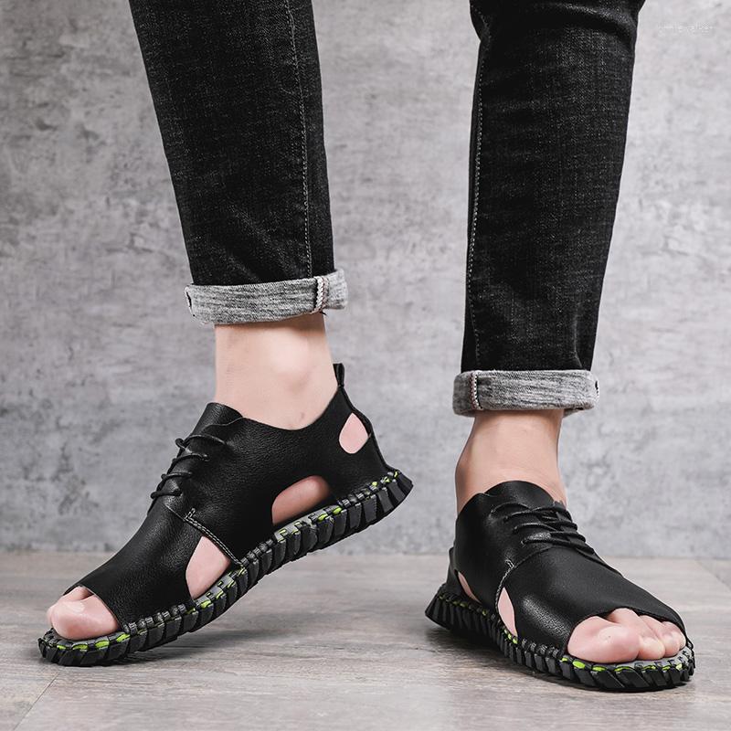 

Sandals Piel Footwear Masculina Casual Comfort Waterproof Para 39 Man 44 Big For On Men Mountain Praia Summer Male Hombre Sport Sandles, Khaki
