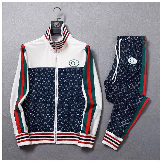 

Mens Set hip hop Tracksuits Designer Jacket Fashion Men Woman Tech Fleece Outerwear Man Sports Pants Joggers Trousers Size M, Blue