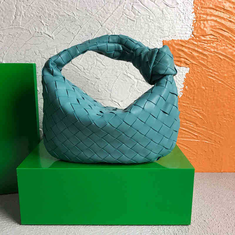 

Generation Venetas Designer Bottegas Handbags Jodie Woven Women's Bag Square Bottom Napa Sheepskin Knotted Round Underarm Hobo Arc Handbag, Grass green