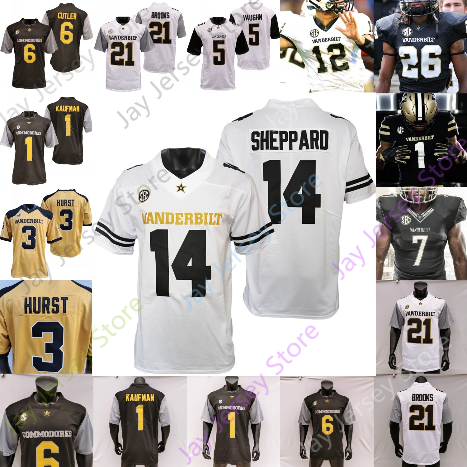

Vanderbilt Commodores Football Jersey NCAA College Jay Cutler Mike Wright Will Sheppard Re'Mahn Davis Maxwell Worship Rocko Griffin, White i