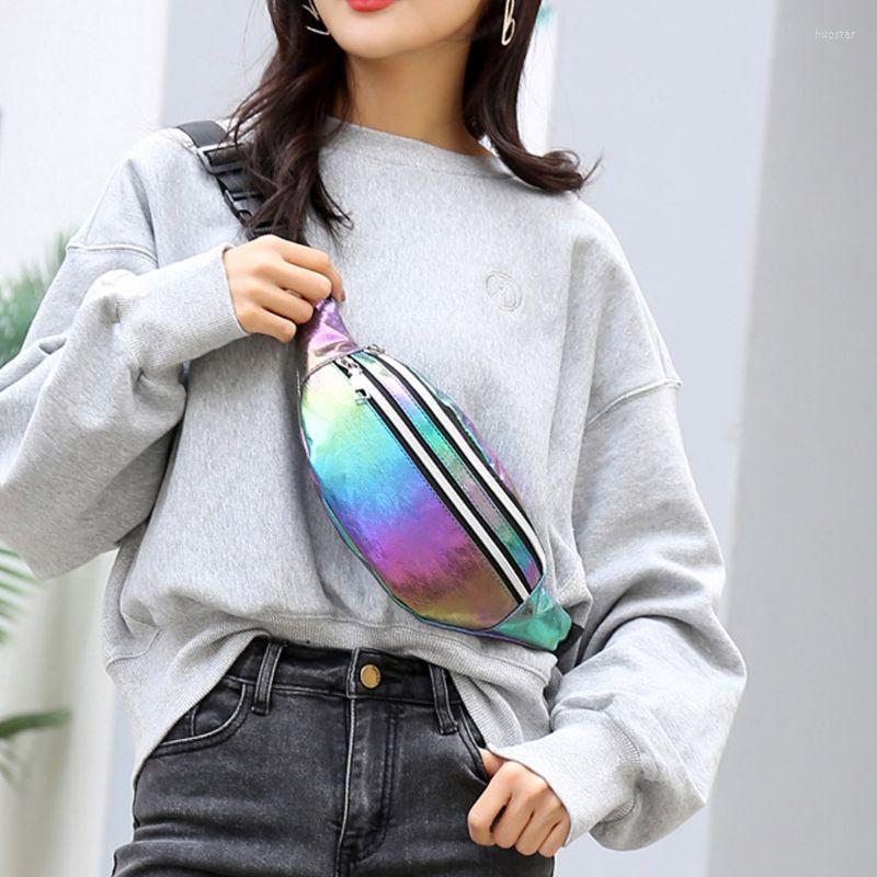 

Waist Bags Casual Ladies Diagonal Belt Bag Women's Holographic Fanny Pack Travel Hip Bum Chest Phone Pouch, Sky blue