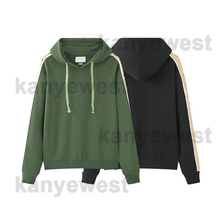 

2022 Autumn Italy mens hoodies looped pile Sweatshirt Women Men Cotton Unisex Reflective webbing Hoody, Black