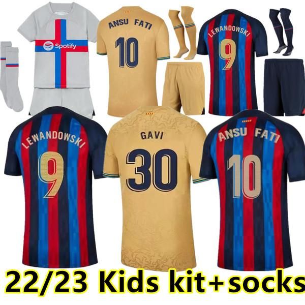 

Soccer jerseys Kids socks 22 23 barcelona soccer jersey LEWANDOWSKI ANSU FATI Camisetas de football MEMPHIS PEDRI Kun Aguero ADAMA FERRAN GR, 22/23 home