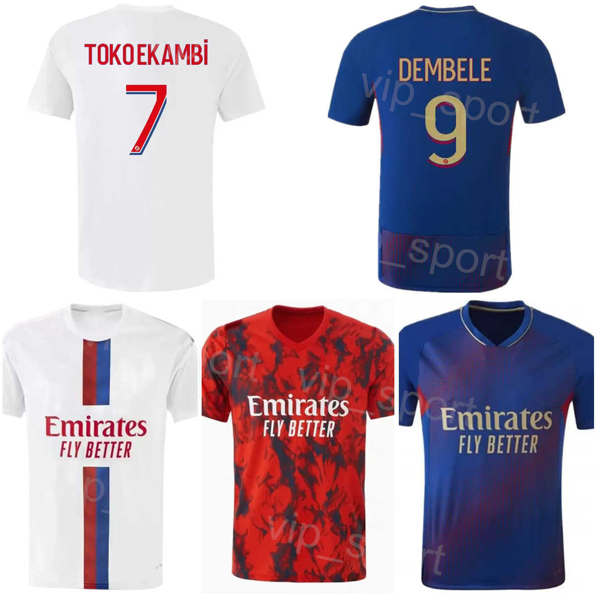 22-23 Club Soccer Lyon Maillots FC 6 CAQUERET 1 LOPES 23 MENDES 27 GUSTO 20 TETE 2 DIOMANDE 4 LUKEBA 3 TAGLIAFICO 35 RIOU Kits de maillots de foo