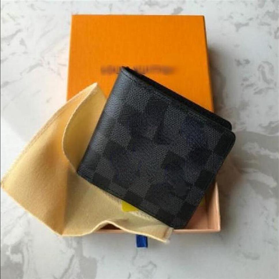 

2022 new L bag billfold High quality Plaid pattern women wallet men pures high-end luxury s designer L wallet 88334p314u, X3 l black check fork wallet