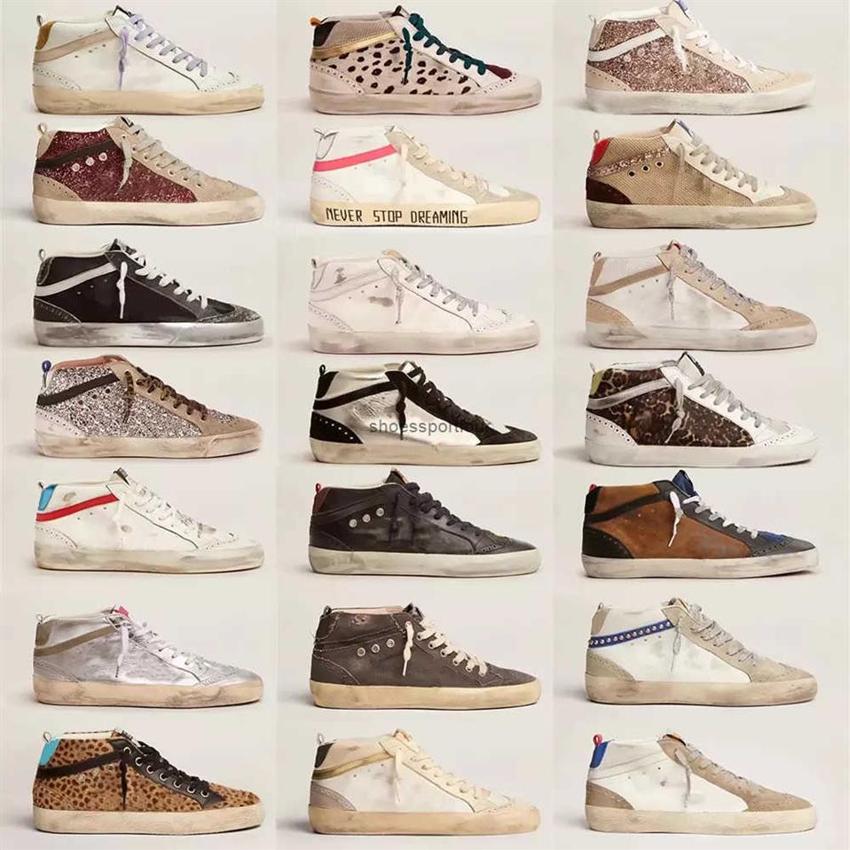 

#Golden#Gooses#Sneakers New release Italy brands Shoes Golden Mid Slide Star High-top Sneakers Women Shoes fashion pink-gold glitter Cl306A, 14