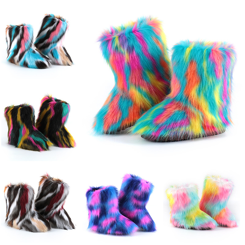

Autumn winter new female outdoor warm non-slip boots Maomao cylinder fur snow boots