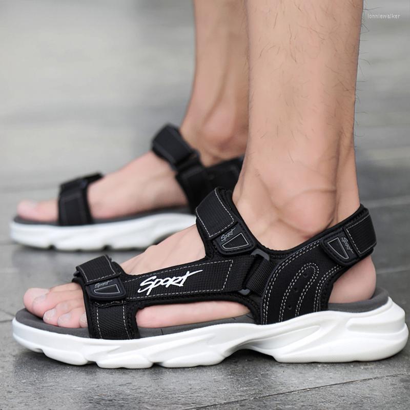 

Sandals Summer Men's Casual Breathable Shoes Male Comfortable Flats Beach Sandal Man Nice Urban Platform Outdoor For Men, Black