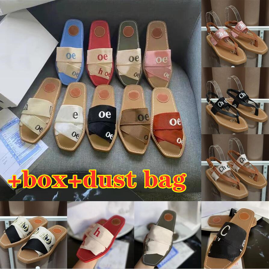 

Designer Canvas Slippers Women Woody Mules Flat Sandals Rubber Slides White Black Pink Sail Bordeaux Lace Lettering Fabric Womens Summer Outdoor Slipper Shoes, Beige