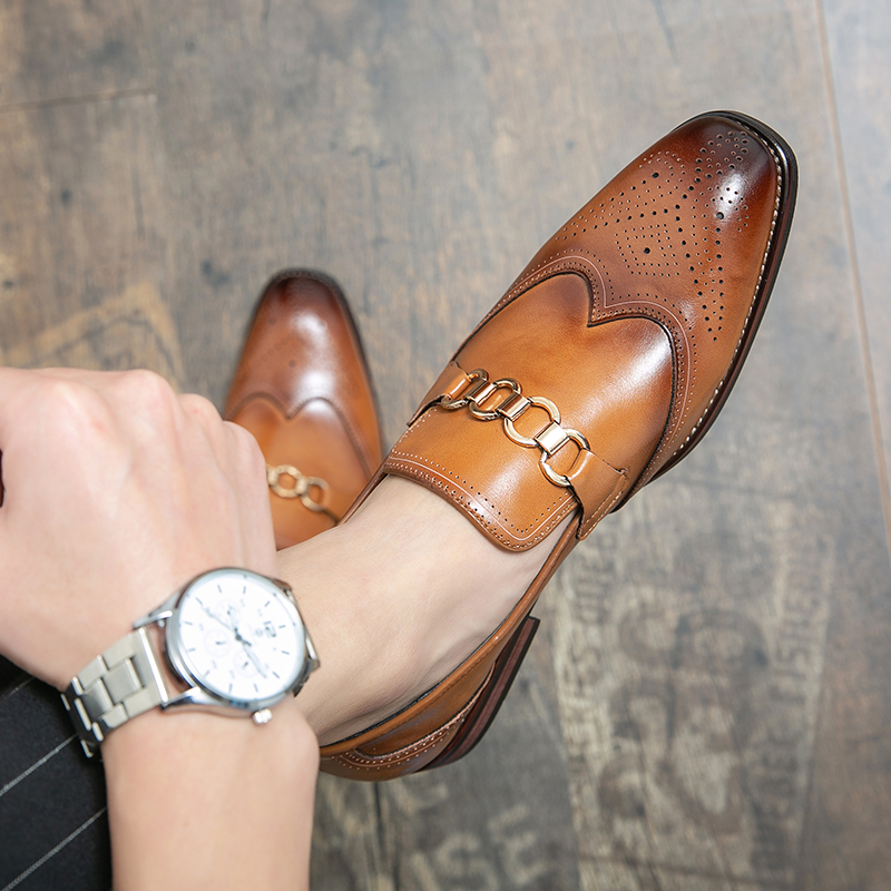 Men Shoes High-quality Slip on PU Leather New Fashion Design Buckle Decoration Comfortable Classic DH1023