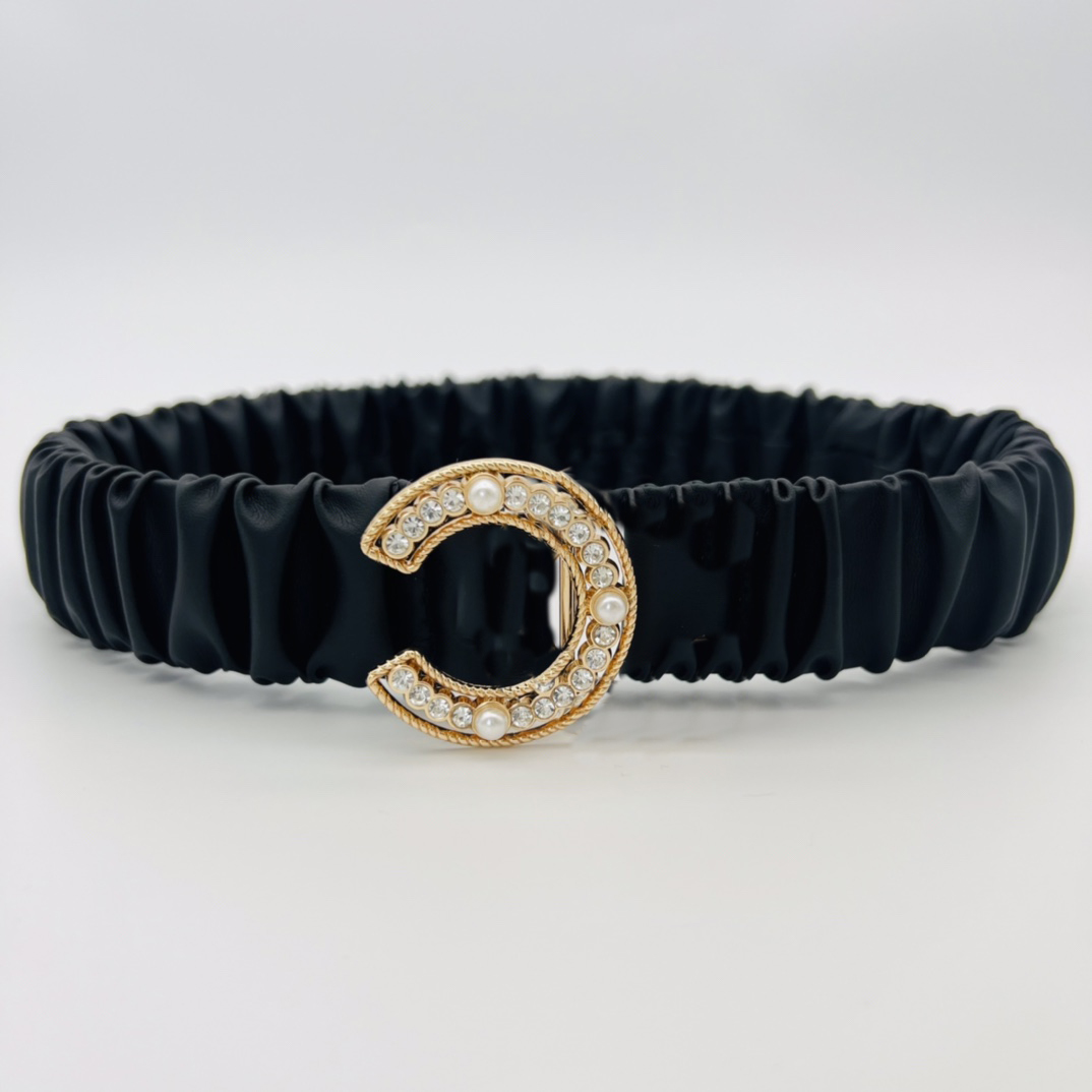 

Designers Belts Classic Leather Letter Elastic Belt Fashion Luxury Belt Ladies Dress Decoration Gold Waistband Metal Buckle, Black