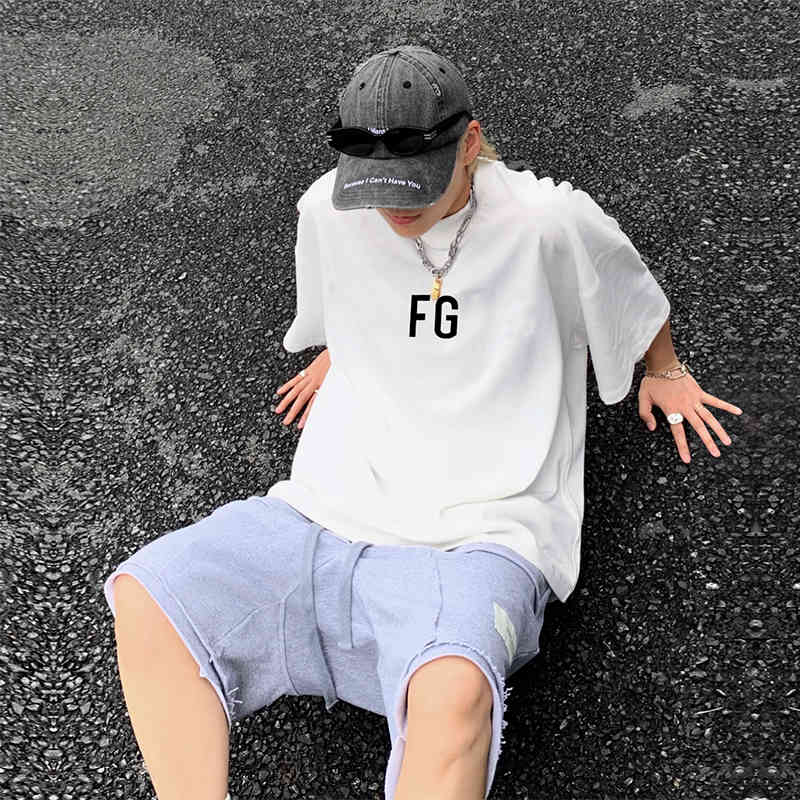

Designer Summer 2023 Cotton t Shirt Fog Fear of Goddess Season 7 Main Line High Street Rich Short Sleeve Fg Flocking Round Neck Cotton t Shirt Trendy Men and Women KBW0, Fg rich short sleeve white (non reflecti