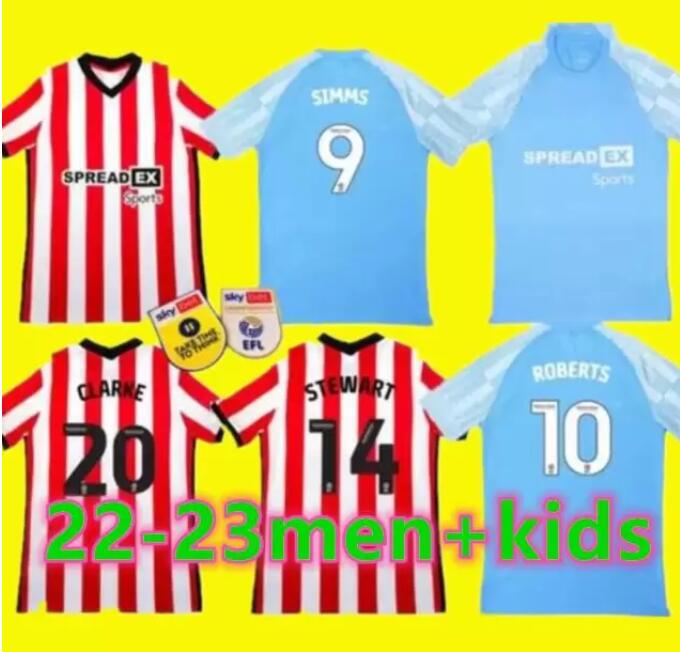 

SUNDERLAND 22 23 soccer jerseys home away 2022 2023 camiseta de futbol DAJAKU EMBLETON BROADHEAD MCGEADY Gooch O'NIEN Stewart PRITCHARD football shirts MEN KIDS kit