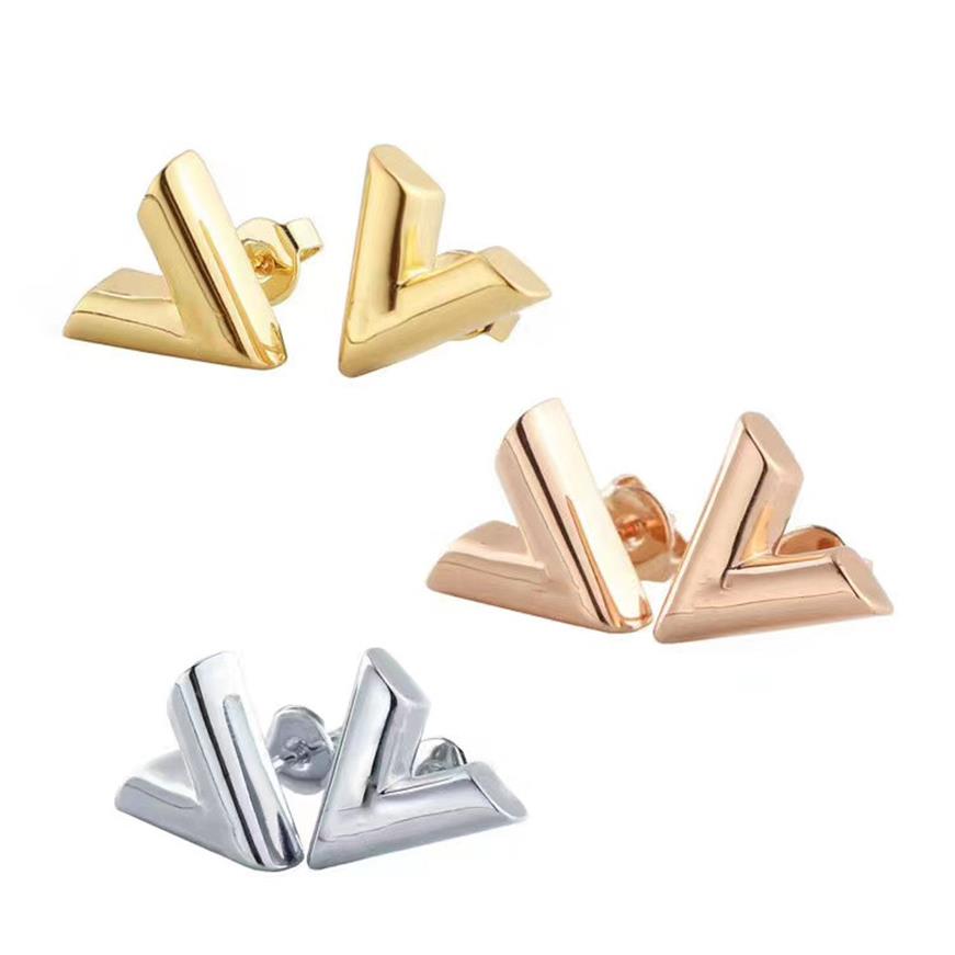

Fashion Earrings For Women Designer Letters Stud Earing High Quality Electroplated Stainless Steel Wedding Party Jewelry Accessori281b