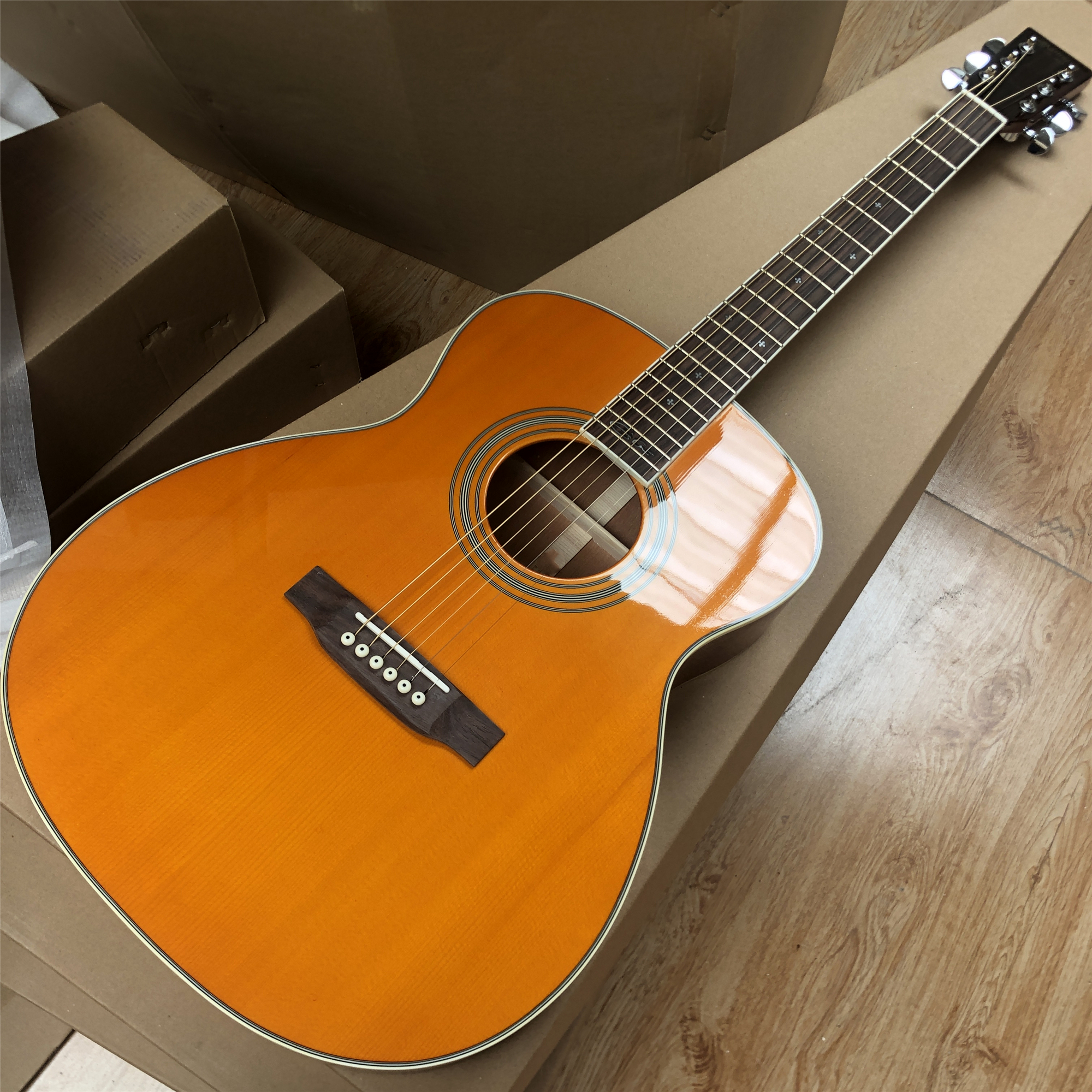 

39" parlour OM28 acoustic guitar blonde top parlor body OM size 00028 acoustic-guitar